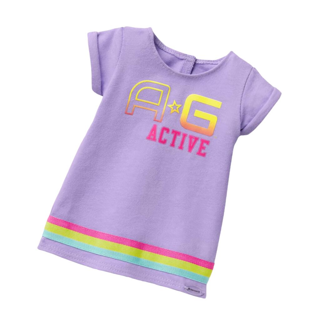 American Girl Show Your Sporty Side Doll Dress Purple Active Purple Pink Yellow - Picture 6 of 7
